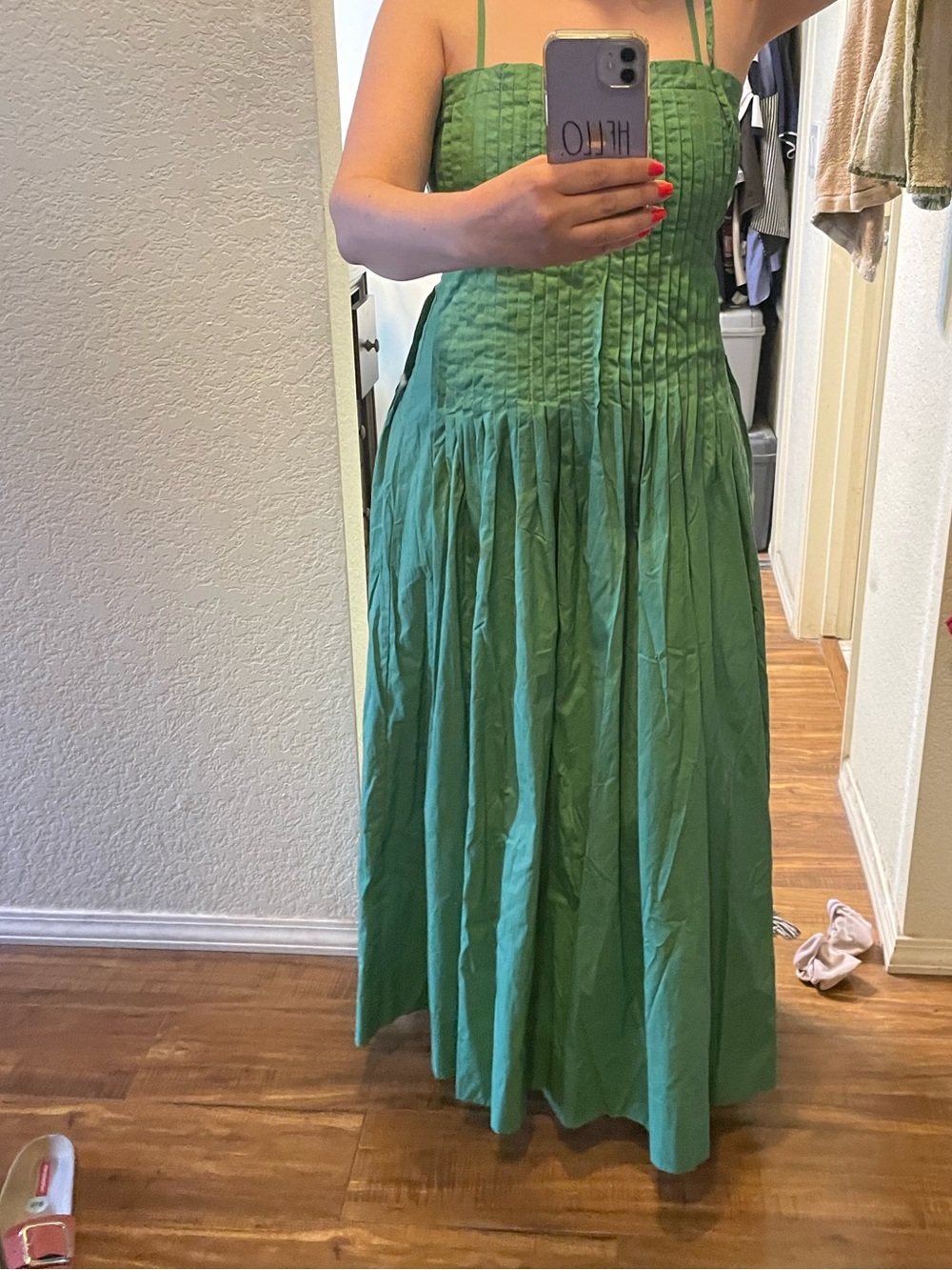 Moon River Green Maxi Dress